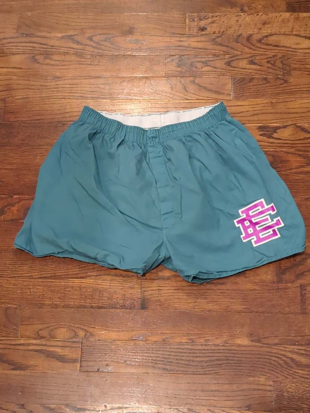 Eric Emanuel Boxer Shorts Size Medium Teal Cotton